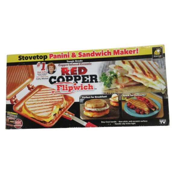 Red Copper - Flipwich Stovetop Panini and Sandwich Maker - Picture 1 of 8